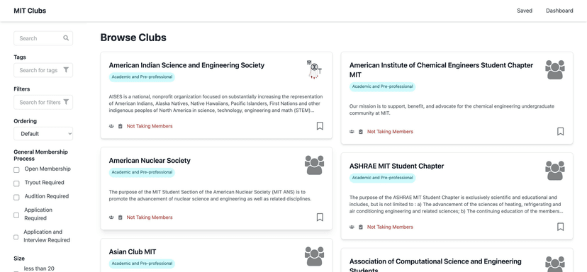 MIT Clubs project image